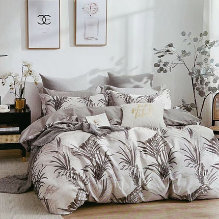 Palm Bay 100% Cotton Reversible Quilt Cover Set King.