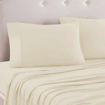 Art Terrace Microfiber Sheet Set King 33cm Wall Cream.