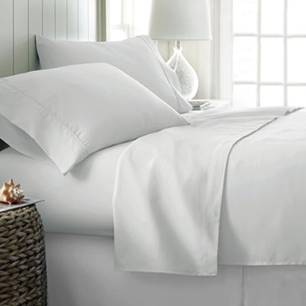 400TC Cotton Sateen Sheet Set King - White.