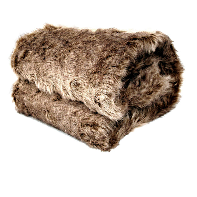 Faux Fur Animal Assorted Throw Rug Mexican Wolf.