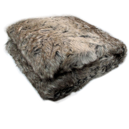 Faux Fur Animal Assorted Throw Rug Wolf.