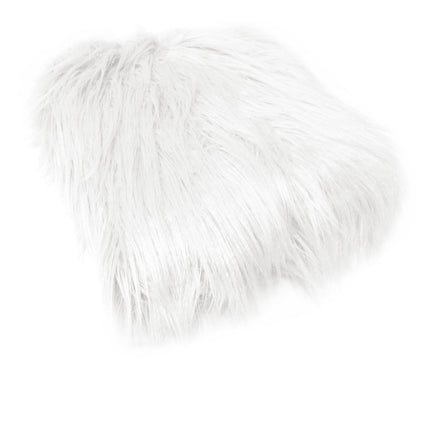 Mia Luxury Long Hair Faux Fur Throw Rug 127 x 152 cm White.