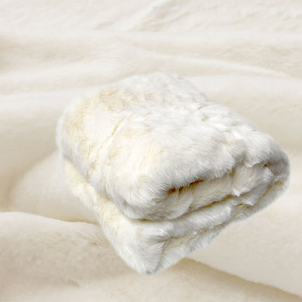 Polar Bear Luxury Faux Fur Throw Rug 127 x 152 cm.