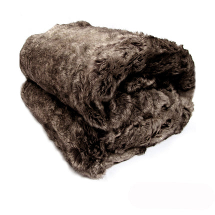 Shaye Luxury Range Faux Fur Throw Rug 127 x 152 cm Mexican Wolf.