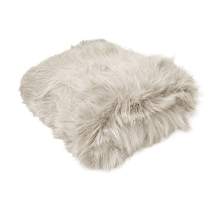 Radisson Angora Oyster Luxury Animal Long Hair Faux Fur Throw Rug 127 x 152 cm.