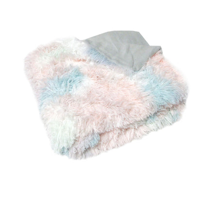 Finley Multi Colour Collection Shaggy Throw Rug 127 x 152cm Pastel Hues.