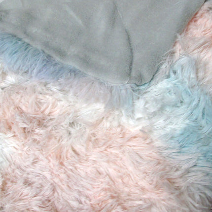 Finley Multi Colour Collection Shaggy Throw Rug 127 x 152cm Pastel Hues.