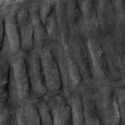 Harper Soft Ruched Pattern Faux Fur Throw Rug 127 x 152 cm Charcoal.