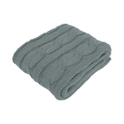 Hudson Grey Knitted Throw Rug.