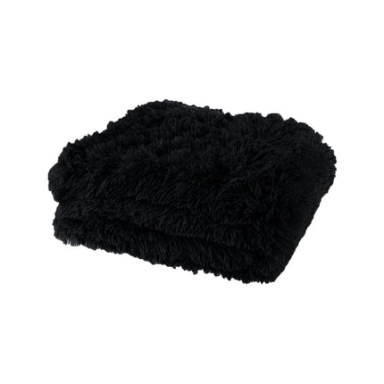 Lucia Nutural Collection Shaggy Throw Rug 127 x 152cm Black.