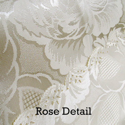 Rose Ecru Luxury Jacquard Tablecloth 150 x 270 cm.