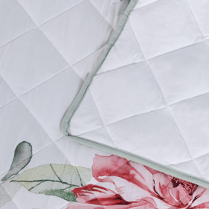 Bianca Coleraine White Floral Printed Bedspread Set Queen.