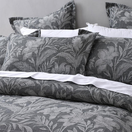 Bianca Maidstone Grey Floral Jacquard Bedspread Set King.