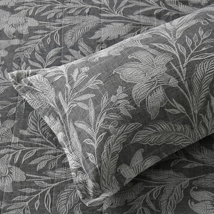 Bianca Maidstone Grey Floral Jacquard Bedspread Set Queen.