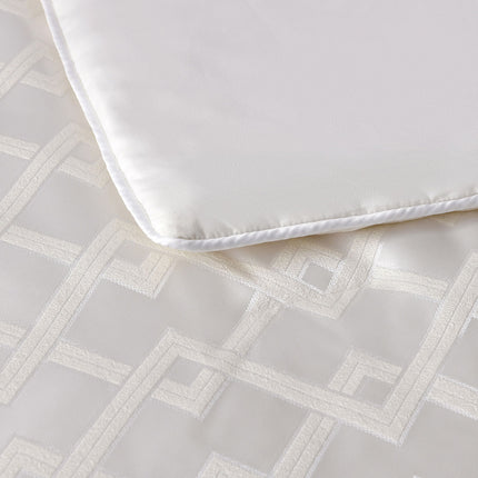 Bianca Firenze Pearl 6 Pcs Jacquard Geometric Comforter Set Queen/King.