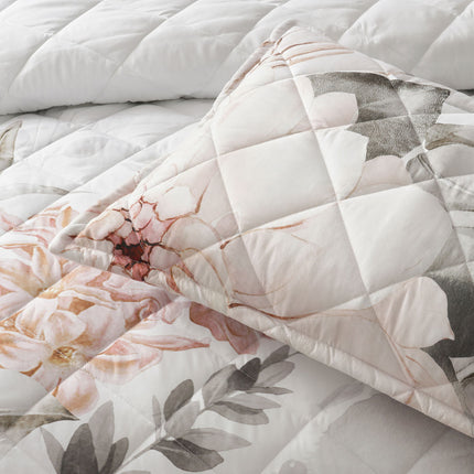 Bianca Giselle White Polyester Printed Floral Coverlet Set Single/Double.