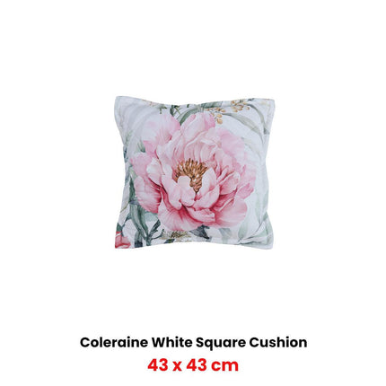 Bianca Coleraine White Coordinate Square Filled Cushion 43 x 43cm.