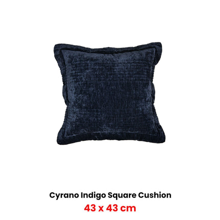 Bianca Cyrano Indigo Square Filled Cushion 43 x 43cm.