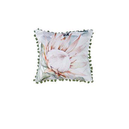 Bianca Helensvale White Velvet Square Filled Cushion 43 x 43cm.