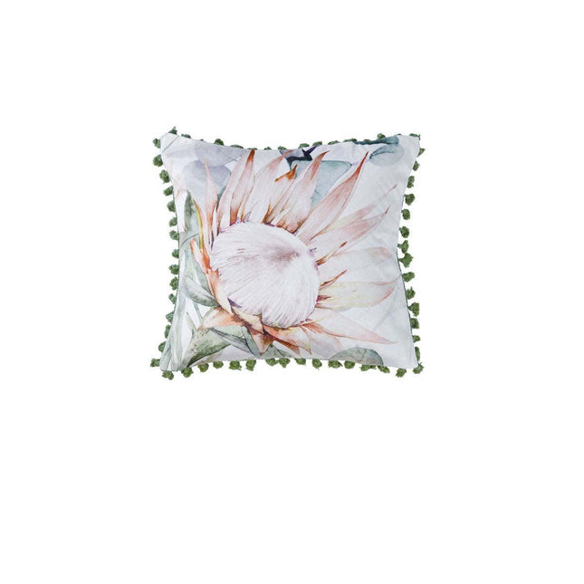 Bianca Helensvale White Velvet Square Filled Cushion 43 x 43cm.
