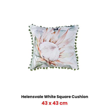 Bianca Helensvale White Velvet Square Filled Cushion 43 x 43cm.