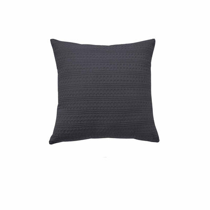 Bianca Kahlani Charcoal Waffle Square Filled Cushion 43 x 43cm.