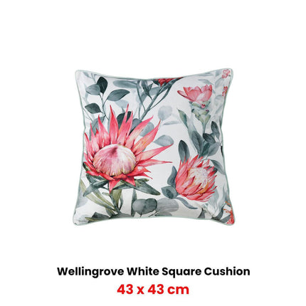 Bianca Wellingrove White Velvet Square Filled Cushion 43 x 43cm.