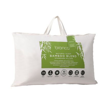 Bianca Natural Sleep White Bamboo Blend Medium Profile Pillow.