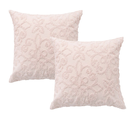 Bianca Pair of Ella Blush European Pillowcases 65 x 65cm.