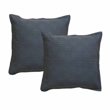 Bianca Pair of Hallston Charcoal European Pillowcases 65 x 65cm.