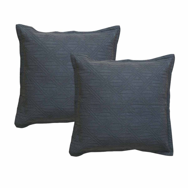 Bianca Pair of Hallston Charcoal European Pillowcases 65 x 65cm.