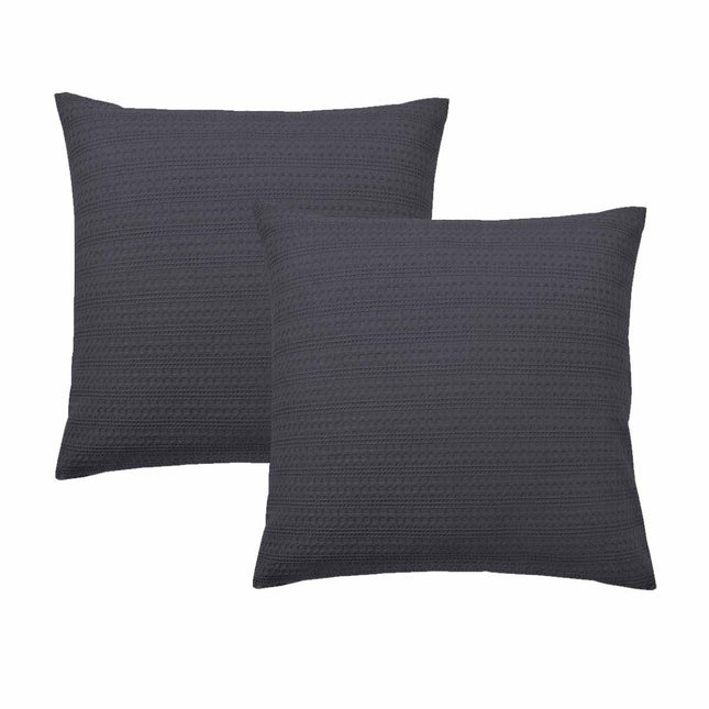 Bianca Pair of Kahlani Charcoal European Pillowcases 65 x 65cm.