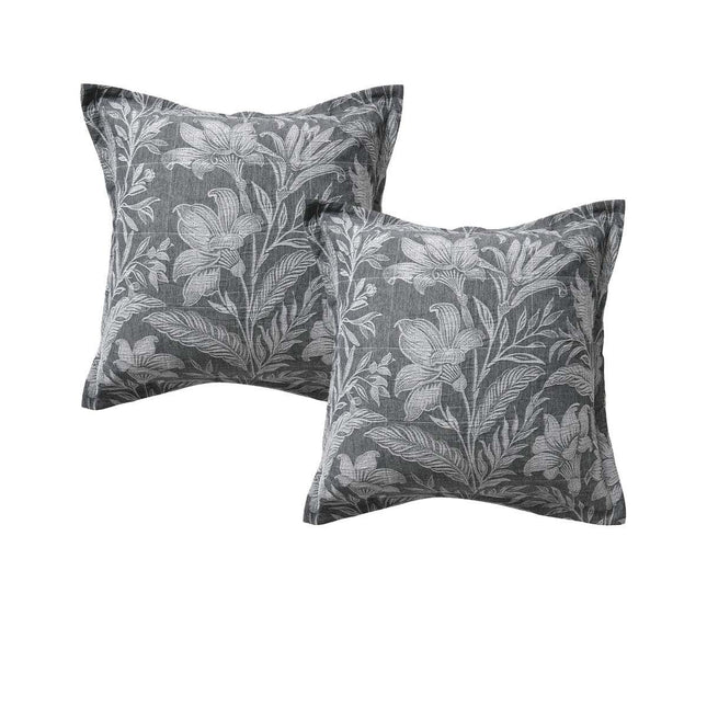 Bianca Pair of Maidstone Grey European Pillowcases 65 x 65cm.