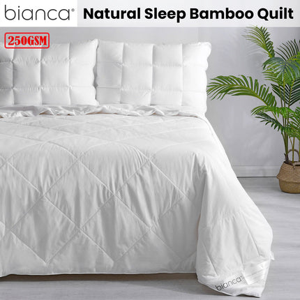 Bianca 250GSM Natural Sleep Bamboo Summer Quilt Queen.