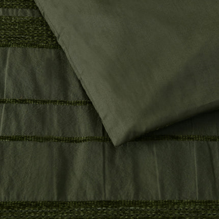 Bianca Avery Forest Chenille Striped Quilt Cover Set King.