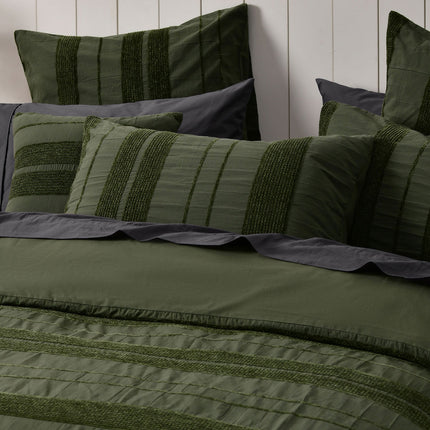 Bianca Avery Forest Chenille Striped Quilt Cover Set Queen.
