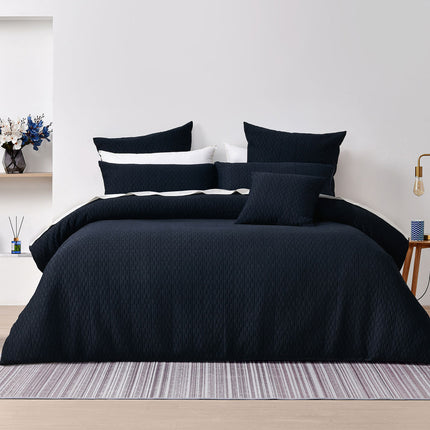 Bianca Burleigh Ink Jacquard Quilt Cover Set Queen.