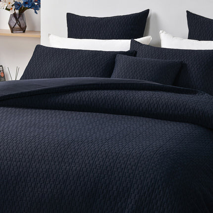 Bianca Burleigh Ink Jacquard Quilt Cover Set Queen.