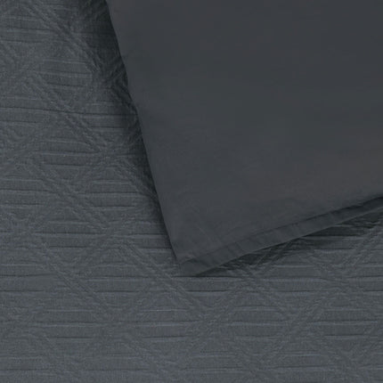Bianca Hallston Charcoal Pre-Washed Cotton Quilt Cover Set Queen.