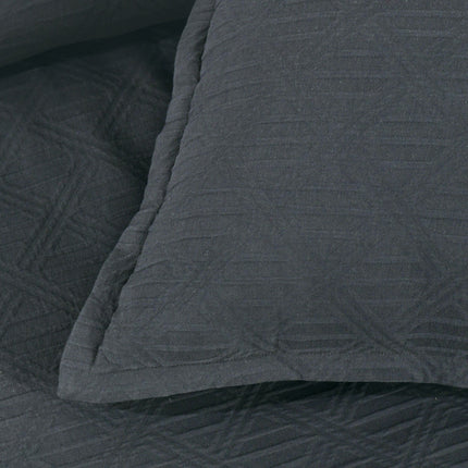 Bianca Hallston Charcoal Pre-Washed Cotton Quilt Cover Set Super King.