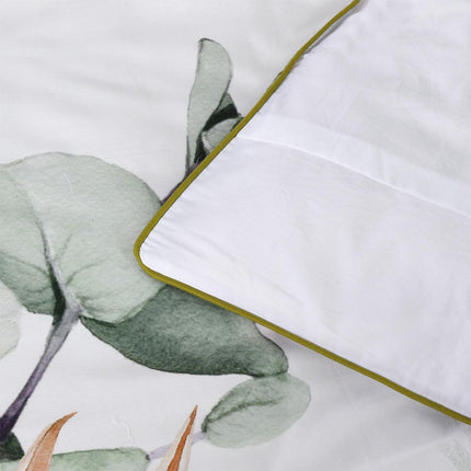 Bianca Helensvale White Floral Cotton Sateen Quilt Cover Set Double.