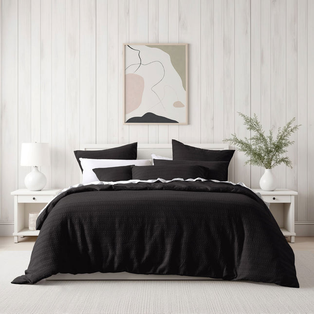 Bianca Kahlani Chocolate Waffle Quilt Cover Set Queen.