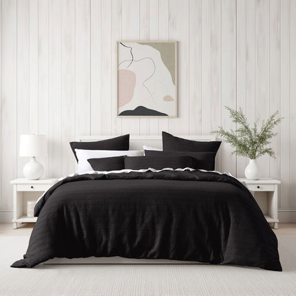 Bianca Kahlani Chocolate Waffle Quilt Cover Set Single.