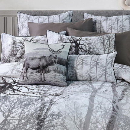 Bianca Myrtleford Grey Cotton Sateen Quilt Cover Set King.