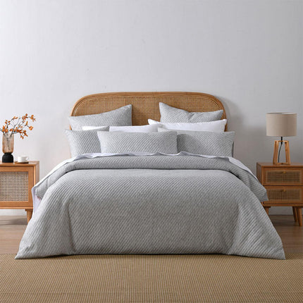 Bianca Pesaro Grey Polyester Cotton Quilt Cover Set King.