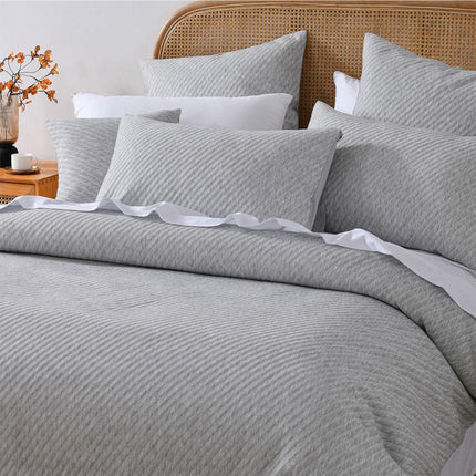 Bianca Pesaro Grey Polyester Cotton Quilt Cover Set King.