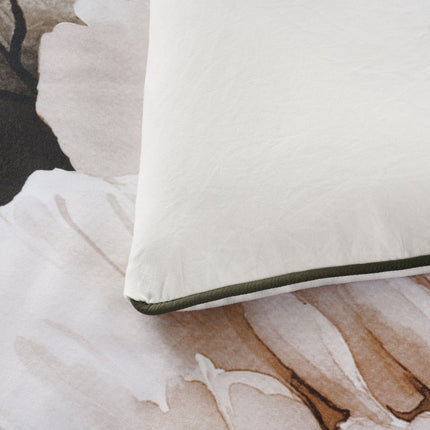 Bianca Somerset White Cotton Sateen Floral Quilt Cover Set Double.