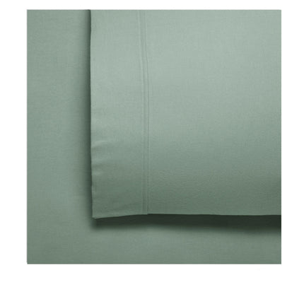 Bianca Fletcher Flannelette Cotton Sheet Set Sage Super King.