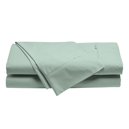 Bianca Heston Cotton Percale Sheet Set Sage Queen.