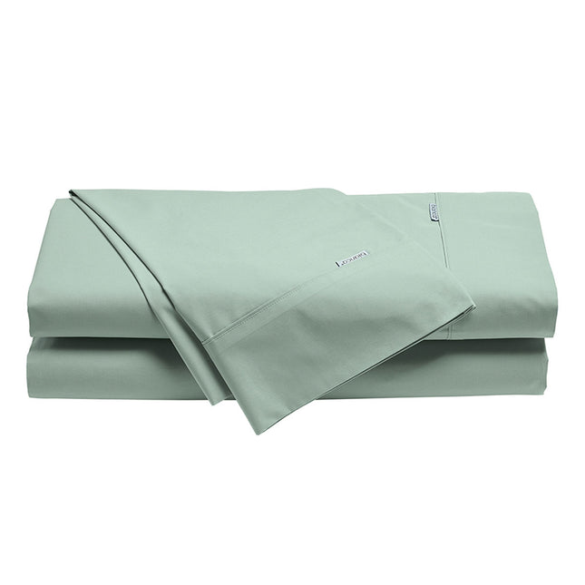 Bianca Heston Cotton Percale Sheet Set Sage Queen.